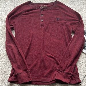 Men's Burgundy Henley Shirt